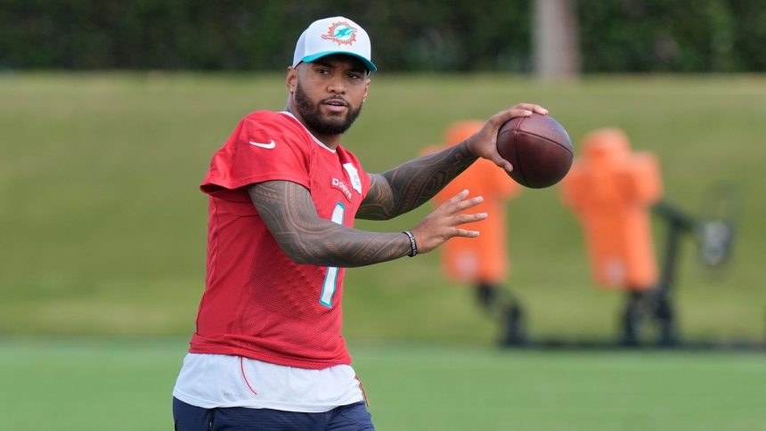 Miami Dolphins quarterback Tua Tagovailoa practiced for the first time in more than a month.