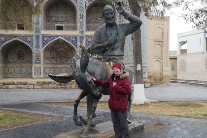 Teacher Zora Keffer, pictured in Bukhara, moved to Uzbekistan with her husband Dave in 2020 when they were both offered job positions in the country.