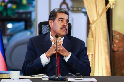 Venezuelan President Nicolas Maduro looks on during a press conference after testifying before the electoral chamber at main headquarters of the Supreme Court of Justice (TSJ) on August 2 at the Miraflores presidential palace in Caracas, Venezuela.