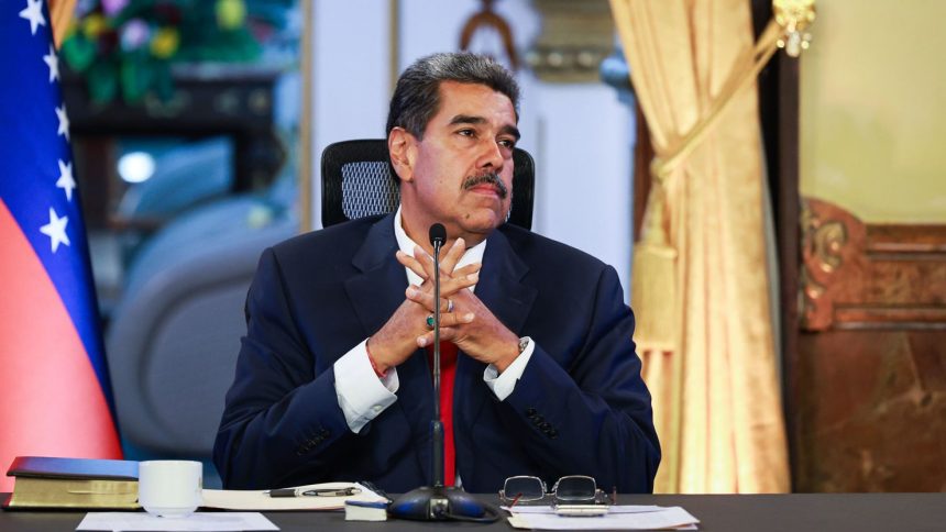 Venezuelan President Nicolas Maduro looks on during a press conference after testifying before the electoral chamber at main headquarters of the Supreme Court of Justice (TSJ) on August 2 at the Miraflores presidential palace in Caracas, Venezuela.