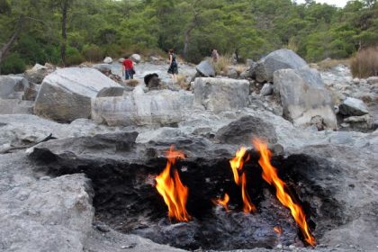 Past meets present: The burning rocks of Yanartaş are part of the Olympos Beydagları National Park, where ancient myth collides with modern life.