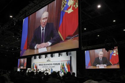 Russian President Vladimir Putin took part virtually in the 2023 BRICS summit in Johannesburg because of an ICC arrest warrant. This year he will host on Russian soil.