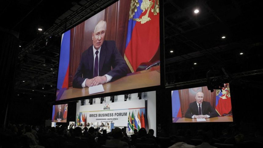 Russian President Vladimir Putin took part virtually in the 2023 BRICS summit in Johannesburg because of an ICC arrest warrant. This year he will host on Russian soil.