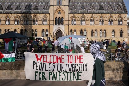 Pro-Palestinian encampments at British universities like this one at Oxford University last year have unsettled many Jewish students.