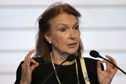 Argentina's Foreign Minister Diana Mondino delivers a speech during the Americas Society/Council of the Americas conference in Buenos Aires on August 14, 2024.