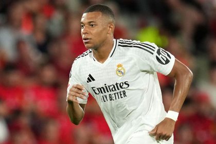 Kylian Mbappé playing for Real Madrid in August.