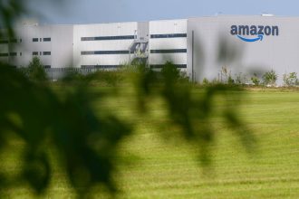 An Amazon distribution center in Augny, near Metz, eastern France, pictured in August 2024.