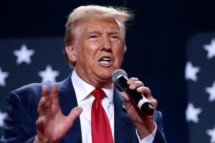 Republican presidential nominee former US President Donald Trump, participates in a town hall at the Crown Center Arena, October 4, 2024, in Fayetteville, North Carolina.