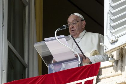 VATICAN CITY, VATICAN - OCTOBER 06: (EDITOR NOTE: STRICTLY EDITORIAL USE ONLY - NO MERCHANDISING). Pope Francis addresses the thousands of faithful gathered in St. Peter's Square during his Sunday Angelus blessing on October 06, 2024 in Vatican City, Vatican. Pope Francis announced after his Sunday Angelus that he would hold a consistory for the creation of new cardinals on 8 December 2024 in the Vatican. (Photo by Vatican Media via Vatican Pool/Getty Images)