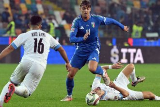 Italy's Daniel Maldini made his debut against Israel on Monday.