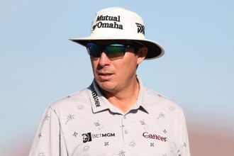 Joel Dahmen walks the 15th fairway during the first round of the 2024 Black Desert Championship at Black Desert Resort in St George, Utah.