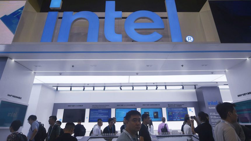 Visitors visit Intel's stand at the 2024 Apsara Conference in Hangzhou, Zhejiang province, China on September 19, 2024.