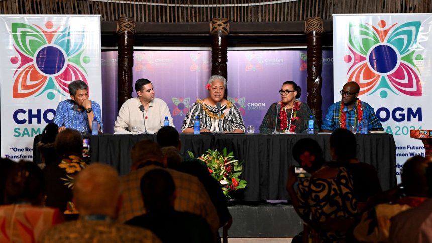 The Commonwealth Heads of Government meeting underway in Apia on October 26.