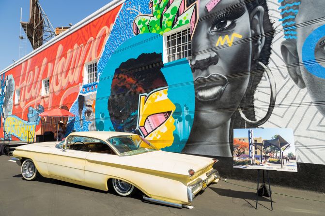 Los Angeles: “Hey Young World”—a mural painted on the side of a local business in the Crenshaw neighborhood—is just one of several artworks commissioned by Destination Crenshaw, the largest public/private Black art program in the United States.