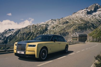 Rolls-Royce Phantom Goldfinger at Furka Pass, in the southern Swiss Alps.