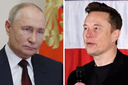 Vladimir Putin and Elon Musk.