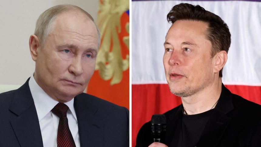 Vladimir Putin and Elon Musk.