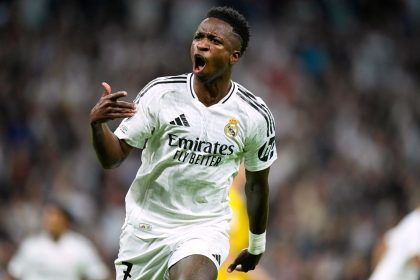 Vinícius Jr. scored three goals to help Madrid complete its comeback win.