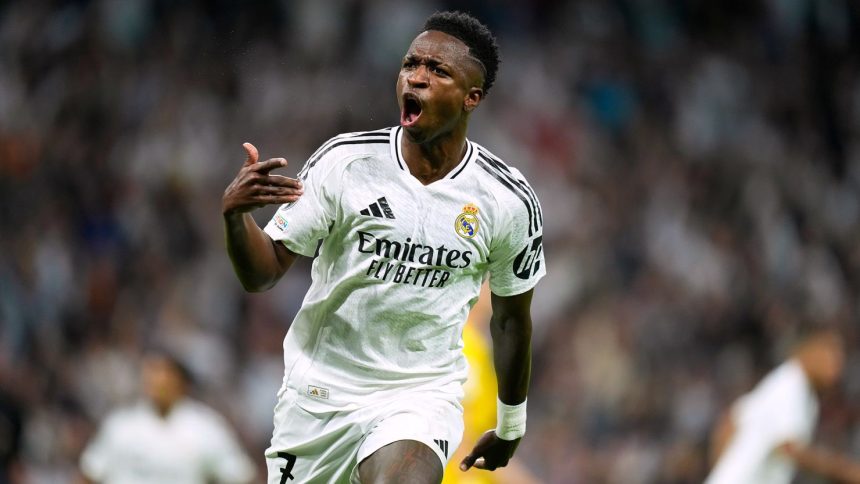 Vinícius Jr. scored three goals to help Madrid complete its comeback win.