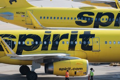 Spirit Airlines planes at George Bush Intercontinental Airport in Houston in 2023