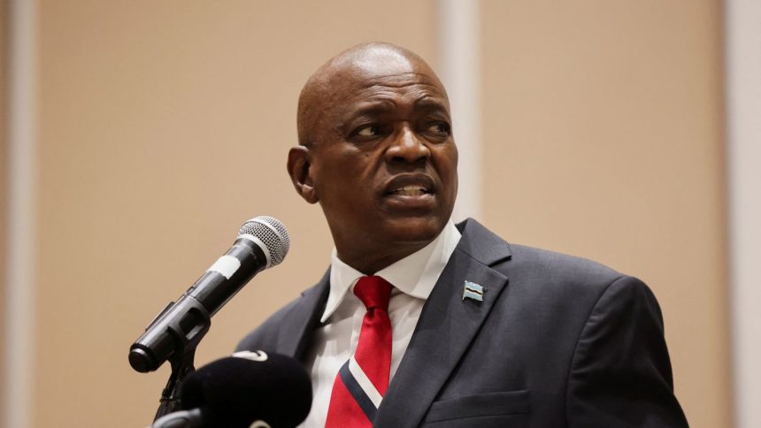 President Mokgweetsi Masisi concedes defeat in Gaborone, Botswana, on Friday.