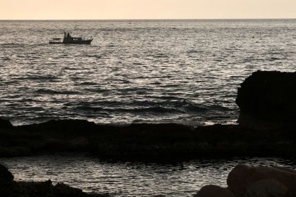 Lebanese forces patrol the sea after an Israeli special forces raid in the northern Lebanese coastal town of Batroun early on Friday.