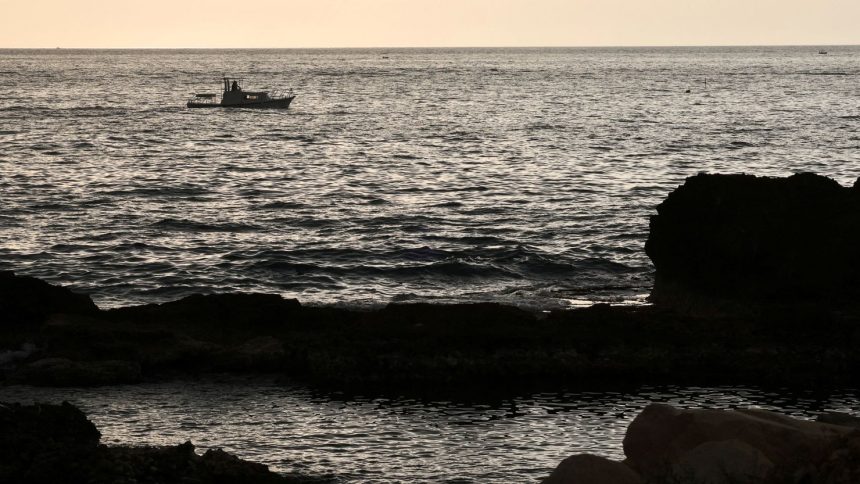 Lebanese forces patrol the sea after an Israeli special forces raid in the northern Lebanese coastal town of Batroun early on Friday.