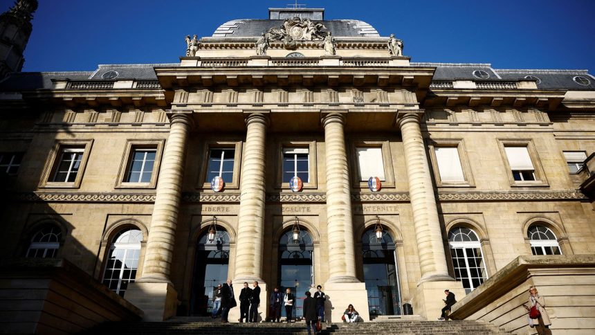 The trial began Monday at the courthouse in Ile de la Cite in Paris, France.