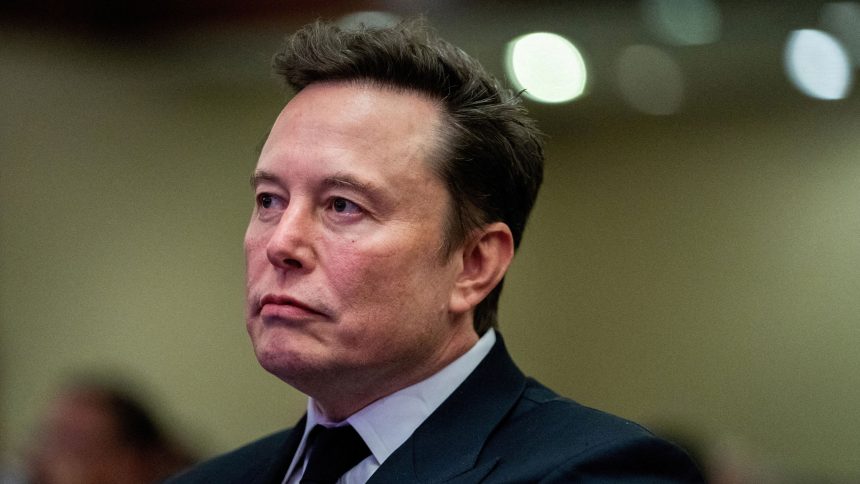 Tesla CEO and X owner Elon Musk listens as US President-elect Donald Trump speaks during a meeting with House Republicans at the Hyatt Regency hotel in Washington, DC, U.S. on November 13, 2024.