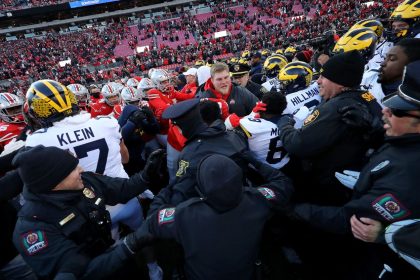 Fight breaks out after game between storied rivals Ohio State and Michigan