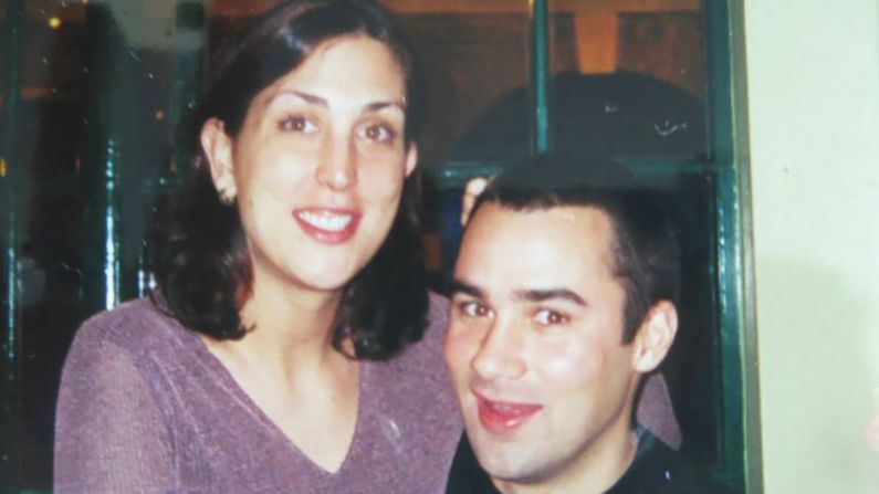 Thanksgiving romance: American Dina Honour met Brit Richard Steggall when he gatecrashed her Thanksgiving dinner in November 1997. They hit it off quickly and started a long-distance romance. They're pictured here the following Valentine's Day, when Dina visited Richard in London.