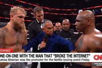 It seemed like the whole world was watching Friday night as 58-year-old Mike Tyson stood in the middle of the ring and took Jake Paul's punches for 16 minutes - this after one heck of a bout between two of the fiercest women on the planet, Amanda Serrano and Katie Taylor. One of the men who orchestrated it all - co-founder of Most Valuable Promotions - Nakisa Bidarian - said the accomplishment he's most proud of is setting the record for the most-watched professional women's event ever in the U.S.