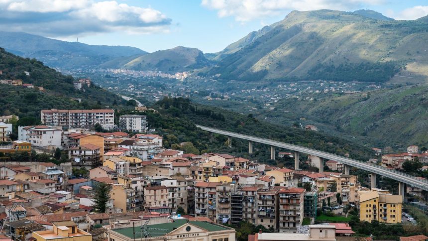 The mountain village of Altofonte in Sicily.