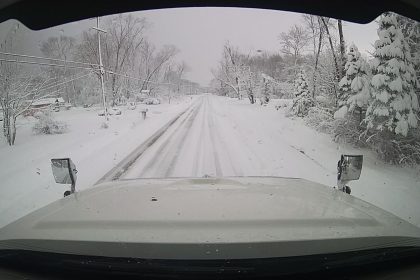 The Ohio Department of Transportation sent more than a dozen crews to treat roads as lake-effect snow fell in Ashtabula County on Friday.