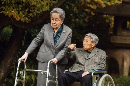 Japanese Princess Yuriko, left, and her husband Prince Mikasa at their residence in Tokyo on November 16, 2015.