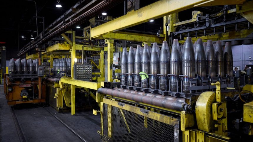 Ammunition is seen during a visit by President Volodymyr Zelensky to the Scranton Army Ammunition Plant in Scranton, Pennsylvania, on September 22, 2024.