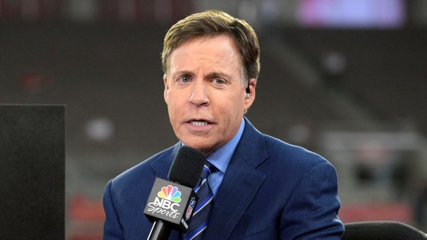 Bob Costas broadcasts before an NFL football game on November 3, 2016.