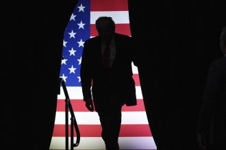 President-elect Donald Trump at the PPG Paints Arena in Pittsburgh on November 4.