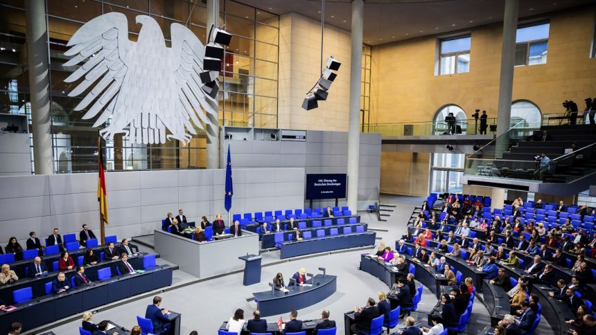 The German Bundestag, pictured November 8.