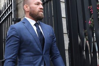 Mixed martial arts fighter Conor McGregor outside the High Court in Dublin.