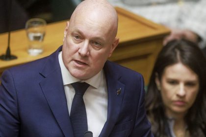 New Zealand's Prime Minister Christopher Luxon gives an apology in Parliament for the abuse of children and vulnerable adults in care, in Wellington, New Zealand, on November 12, 2024.