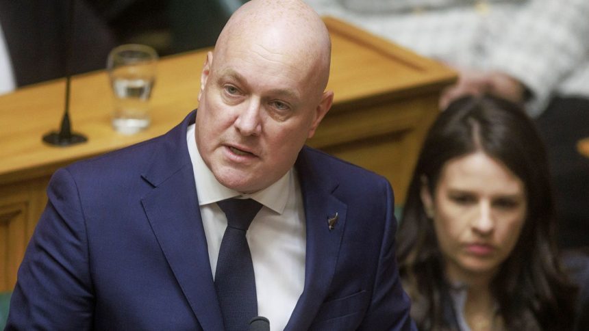 New Zealand's Prime Minister Christopher Luxon gives an apology in Parliament for the abuse of children and vulnerable adults in care, in Wellington, New Zealand, on November 12, 2024.