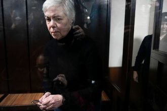 Pediatrician Nadezhda Buyanova at the Tushinsky District Court in Moscow, Russia, on Nov. 12, 2024.