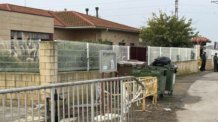 The nursing home is seen after a fire that killed 10 people in Villafranca de Ebro, Zaragoza.