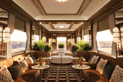 The Britannic Explorer, A Belmond Train, UK: The first ever luxury sleeper train to tour England and Wales will take to the tracks in July 2025. These renderings show what it will be like on board.