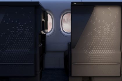 Singapore Airlines is installing new long-haul cabin products on its A350-900 aircraft. Pictured is its new business-class seat, which will have a sliding door.