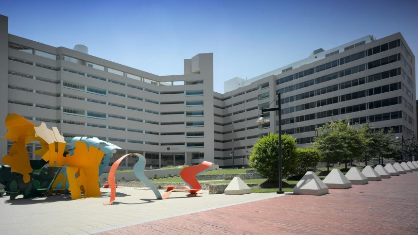 This 2006 photo from the Library of Congress shows the Edward A. Garmatz Federal Building, home to the northern division of the US District Court for the District of Maryland, in Baltimore.