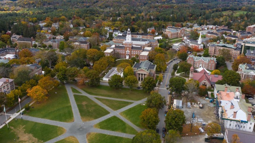 The campus of Dartmouth College in Hanover, New Hampshire, on October 17, 2021.