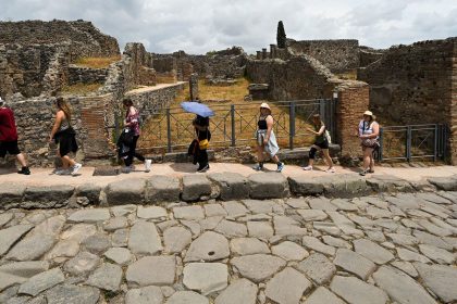 Visitors at Pompeii in 2022