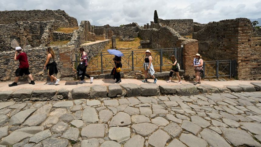 Visitors at Pompeii in 2022